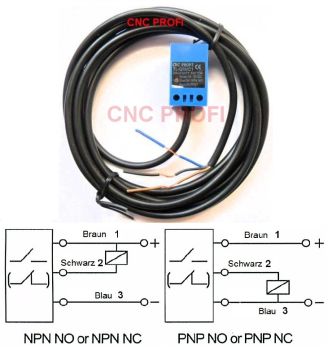 Induktiver Näherungsschalter (Sensor) - 17 x 17 x 28 mm - Schaltabstand 3 mm PNP - NO